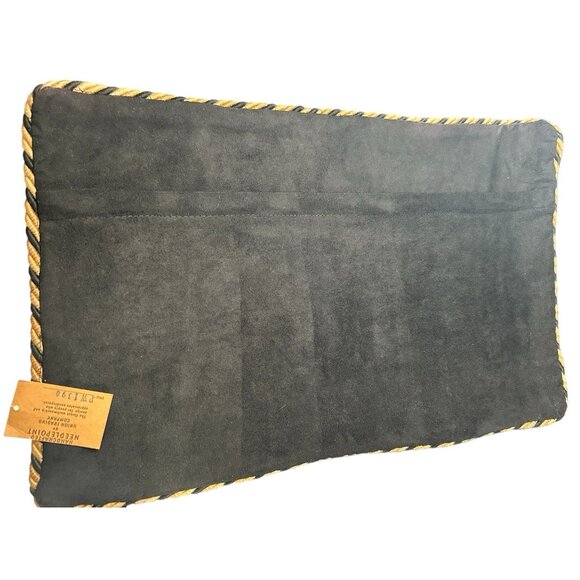 NWT Dachshund Dog Pet Needlepoint Pillow Cover 18 X 11" Piping Zipper Solid Back - Picture 4 of 12